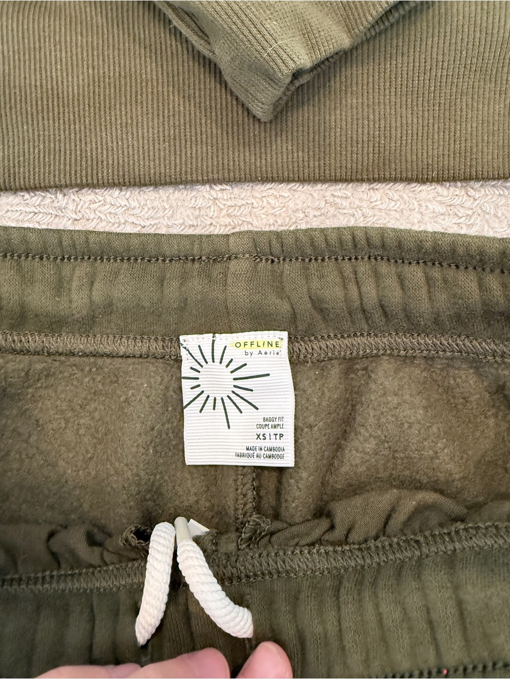 aerie Olive Green Cozy Sweatshirt & Joggers Set - Picture 2 of 4